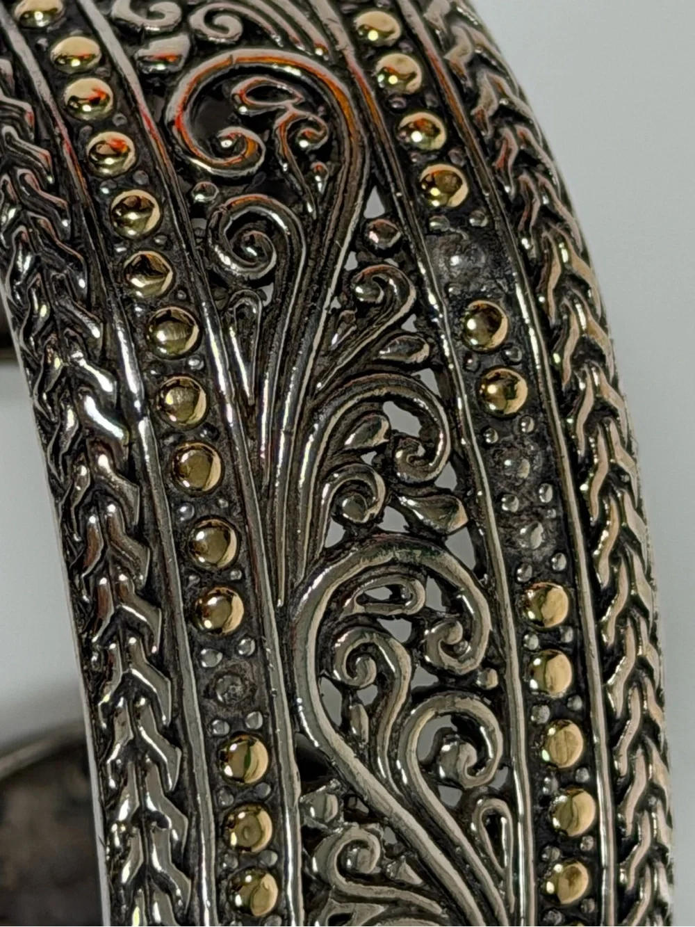 Sterling Silver and 18K Yellow Gold Cuff Bracelet Effy Style